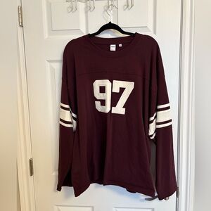 Maroon Long Sleeve Shirt with 97 Print
